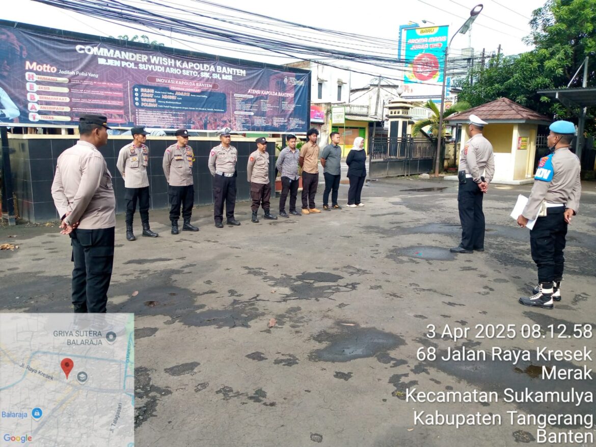 Rutinitas Polsek Balaraja Melaksanakan Apel Pagi Antisipasi Guantibmas di Wilayah Hukum Polsek Balaraja