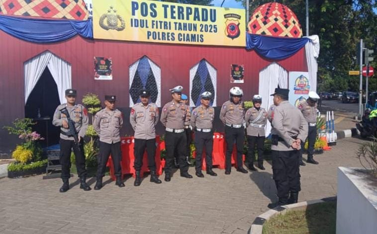 Hari Terakhir Ops Ketupat Lodaya 2025, Peronel Gabungan Pagi di Pos Terpadu Alun Alun Ciamis