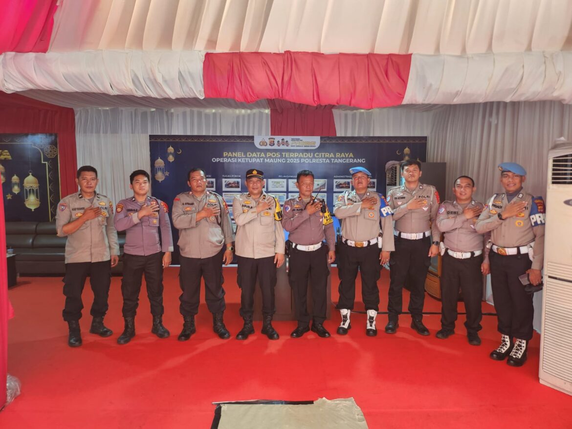 Kapospam Citra Raya Lakukan Pengecekan Personel dan Perlengkapan di Pos Pengamanan Terpadu