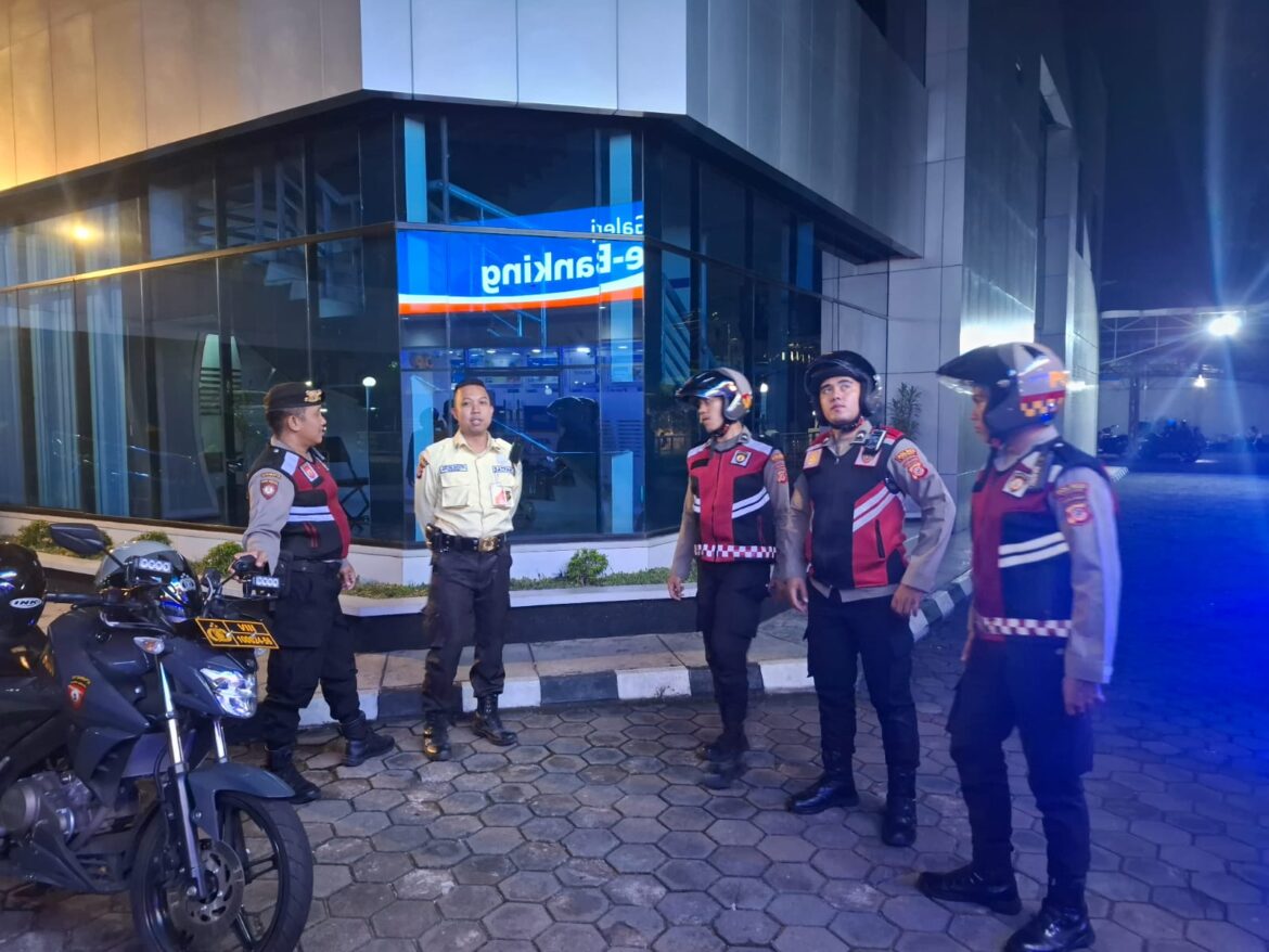 Jaga Harkamtibmas, Sat Samapta Polres Ciamis Patroli ke Perbankan di Awal Beroperasi Pasca Libur Lebaran