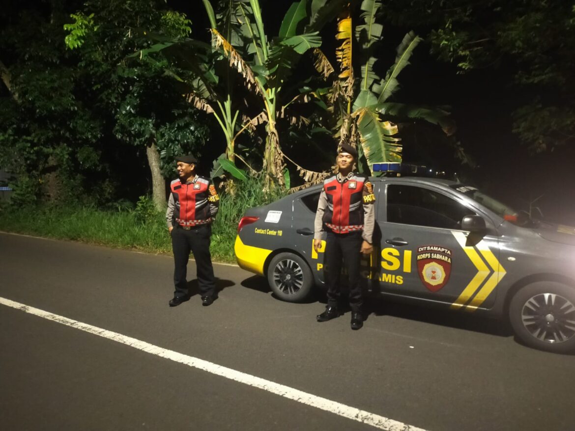 Sat Samapta Polres Ciamis Patroli Malam Hari Antisipasi Balap Liar dan Tindak Kriminalitas