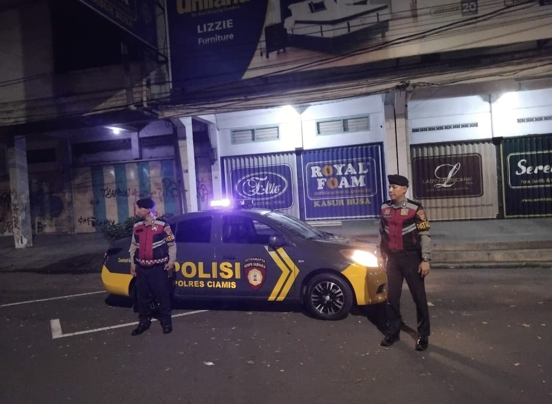 Sat Samapta Polres Ciamis Patroli Malam Hari Antisipasi Balap Liar dan Tindak Kriminalitas