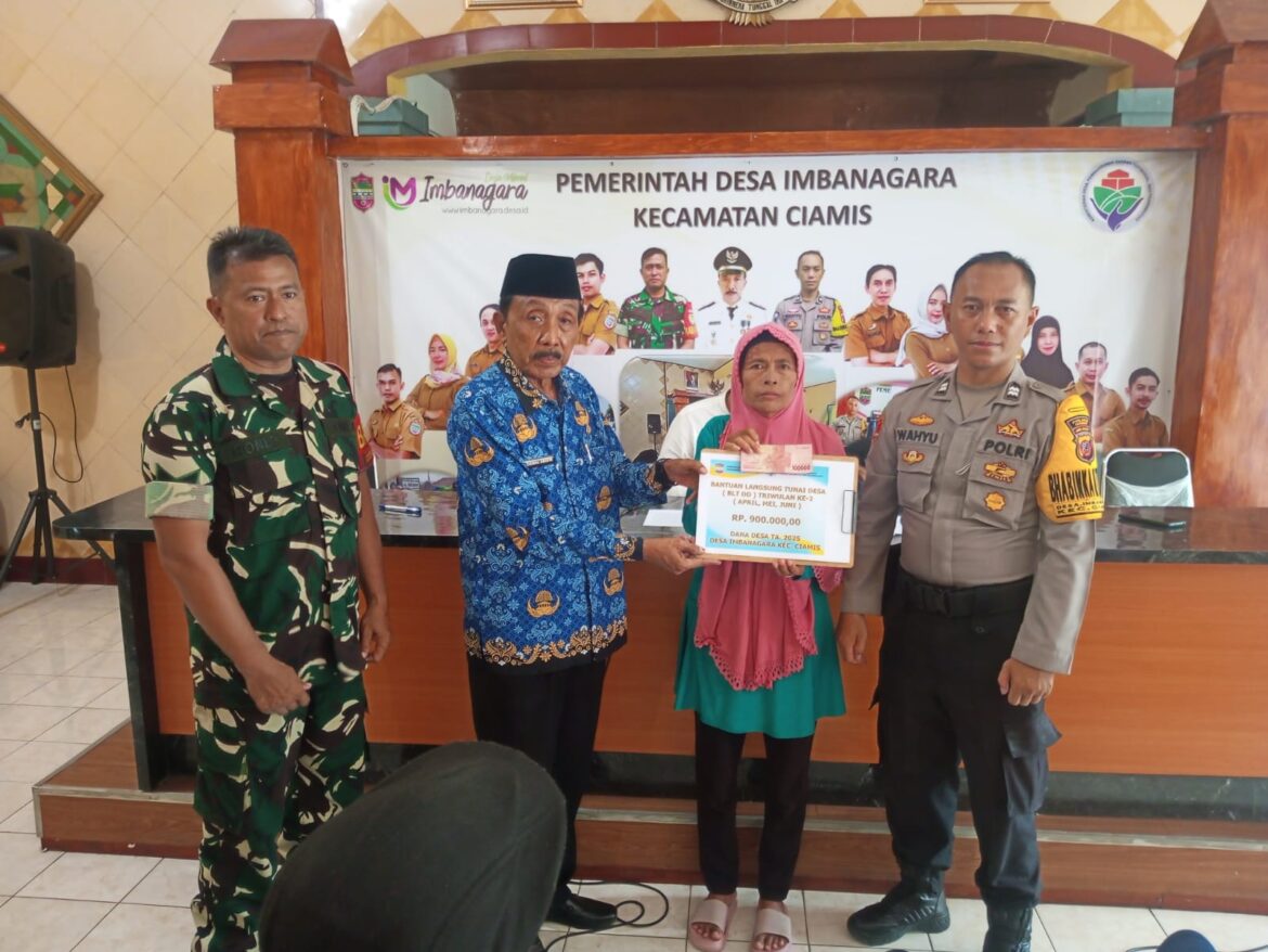 Penyaluran BLT DD, Polsek Ciamis Polres Ciamis Beri Imbauan Kamtibmas ke Warga Imbanagara