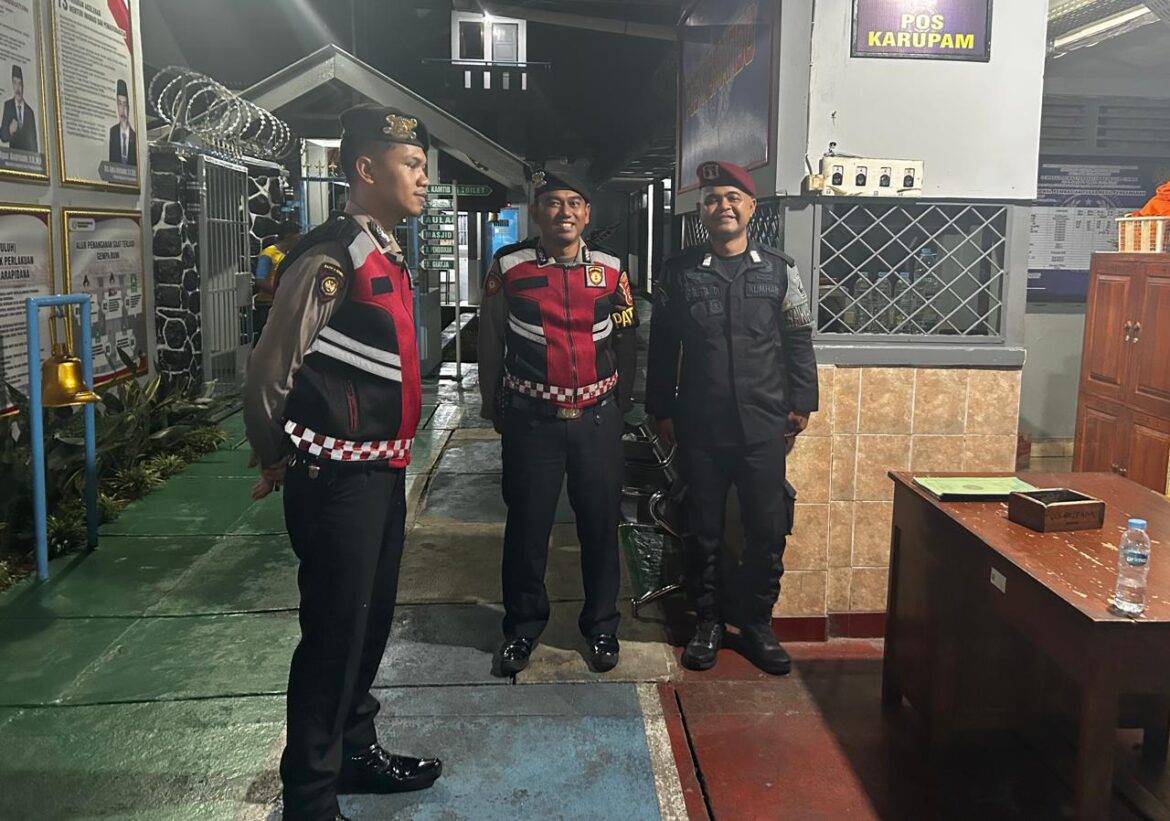 Perkuat Sinergitas Jaga Harkamtibmas, Samapta Polres Ciamis Koorkom ke Petugas Lapas Ciamis