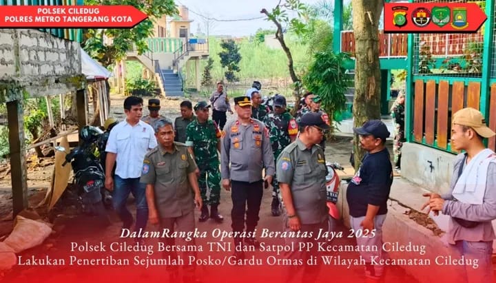 Operasi Gabungan Tertibkan Posko Ormas Tak Berizin di Ciledug