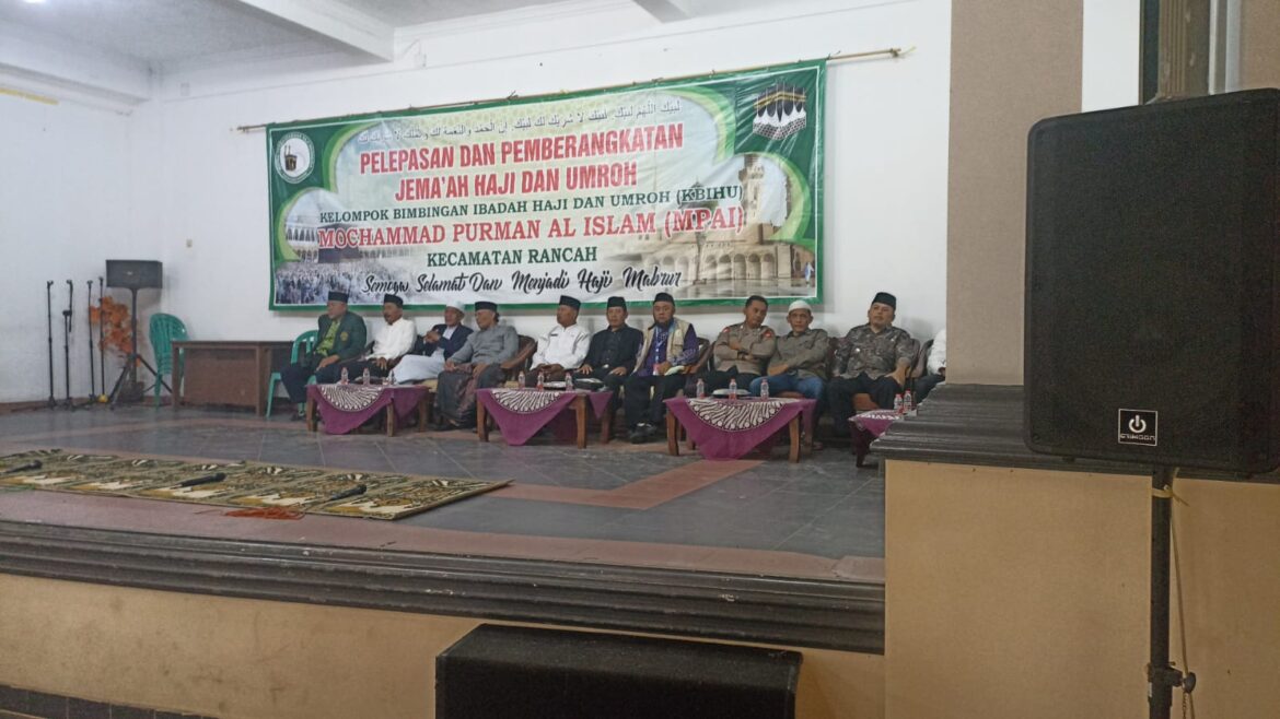 Polsek Rancah Polres Ciamis Hadiri Pelepasan Kloter 48 Calon Jamaah Haji ke Embarkasi Bekasi