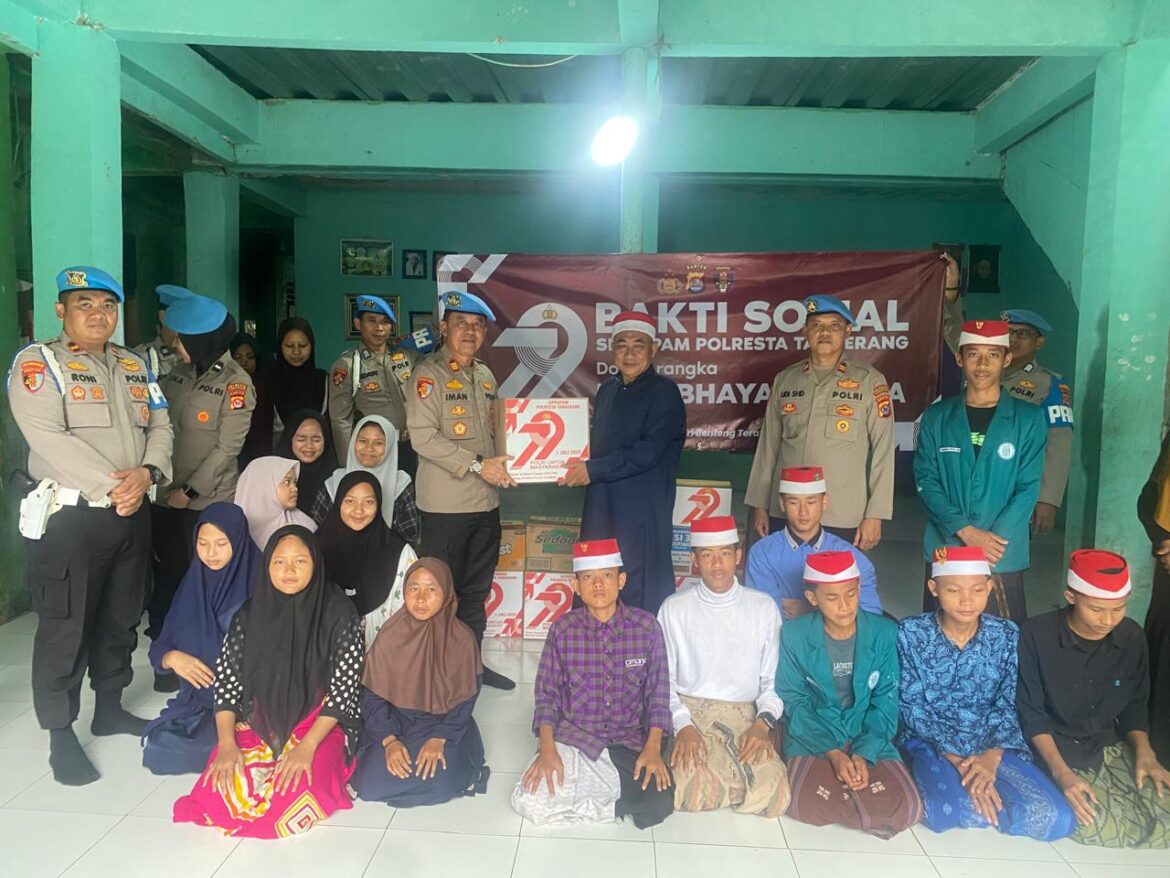 Sipropam Polresta Tangerang Gelar Bakti Sosial di LKSA Sirojul Athfal dalam Rangka HUT Bhayangkara ke-79