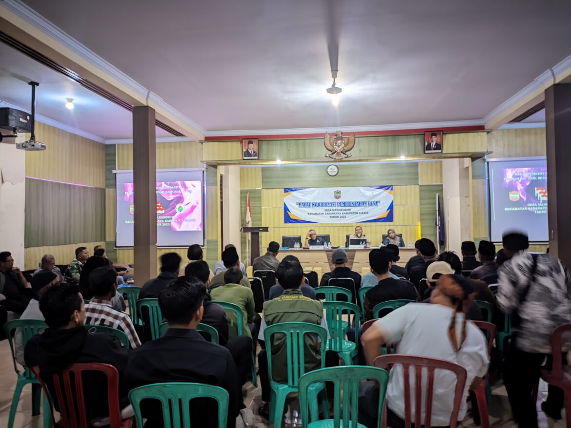 Cipta Kondisi, Polsek Ciamis Polres Ciamis Ikuti Rapat Persiapan HUT RI ke-80 Tingkat Desa Mangkubumi