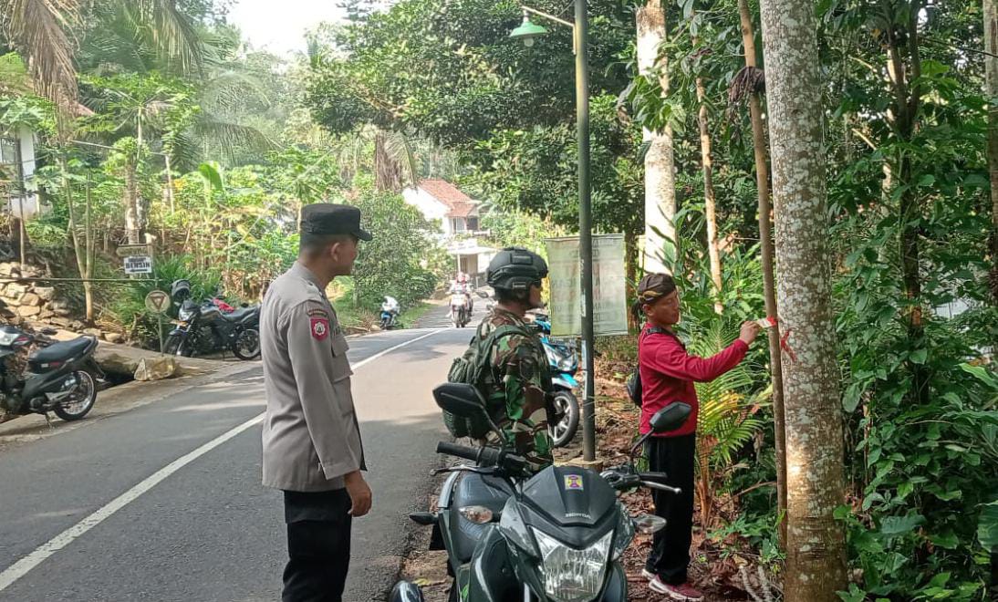 Bhabinkamtibmas Sukadana Sambangi Warga, Petakan Pohon Berpotensi Tumbang Demi Keselamatan Bersama