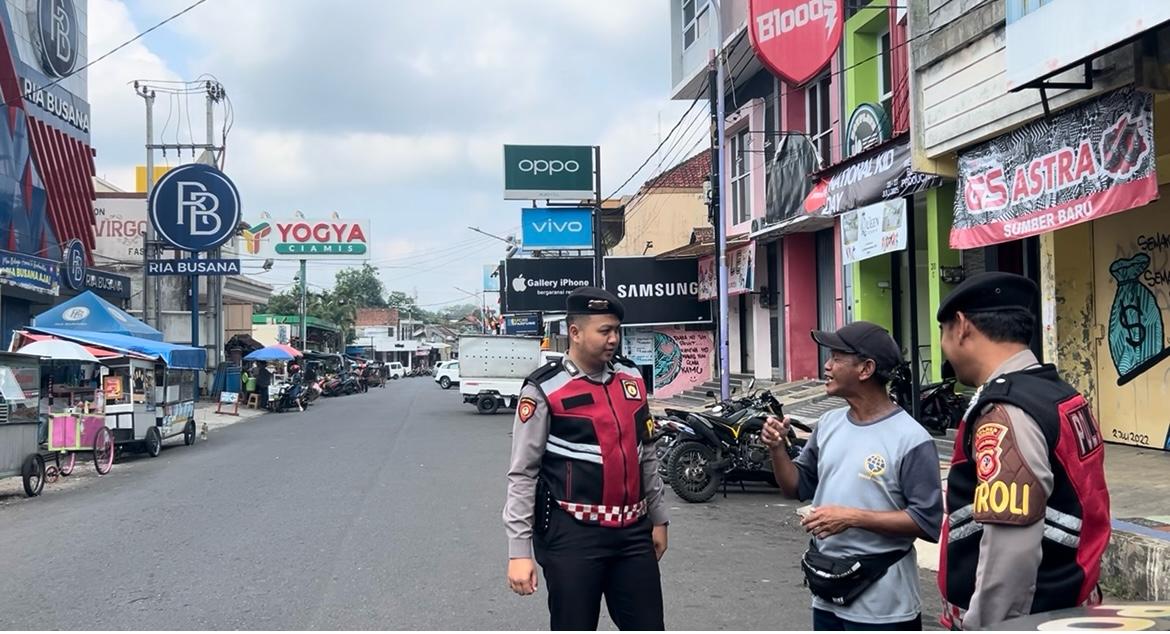Cipkon Kamtibmas Ruang Publik, Samapta Polres Ciamis Patroli Turun ke Jalanan Pusat Kota
