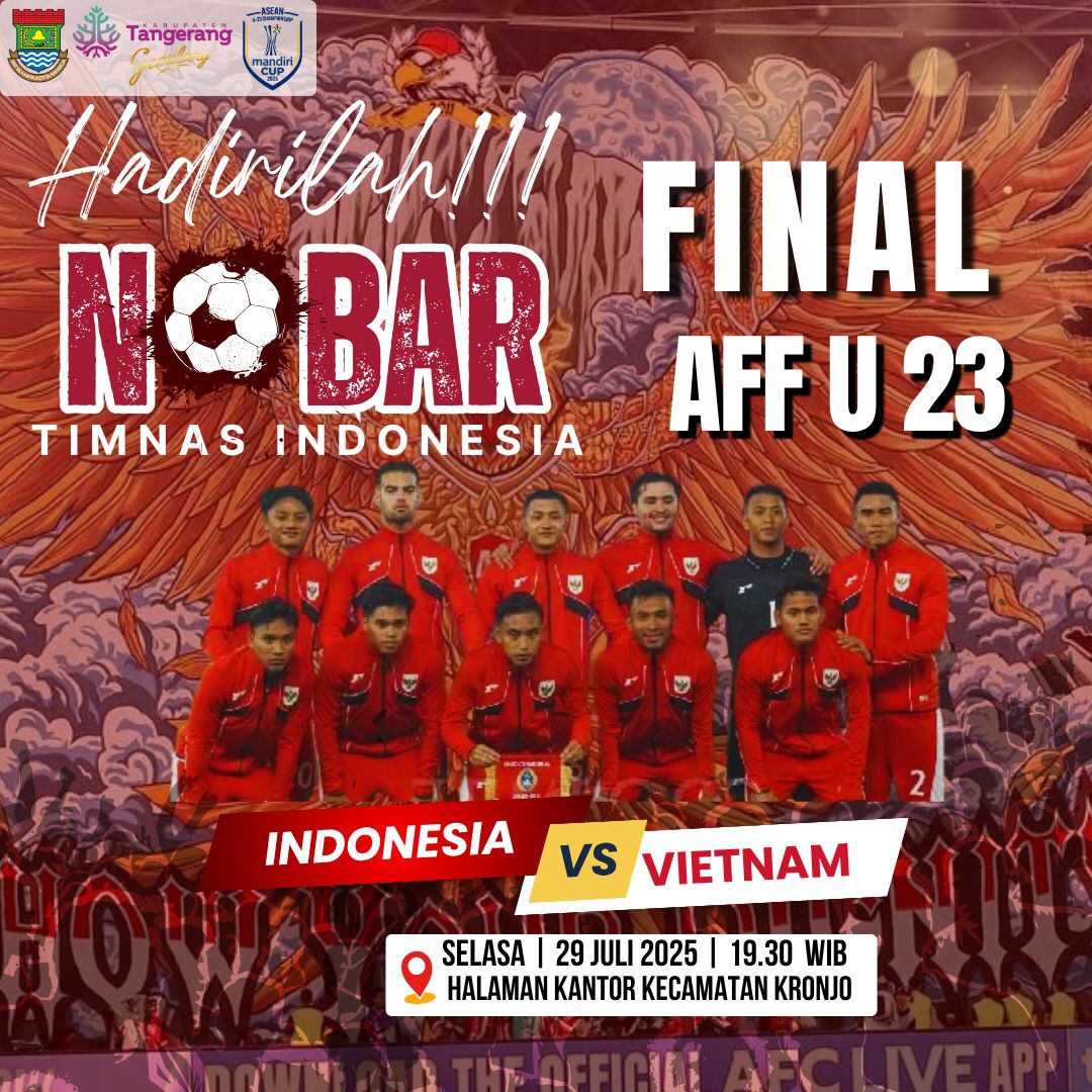 Nobar Final AFF U-23, Warga Kronjo Antusias Dukung Timnas Indonesia