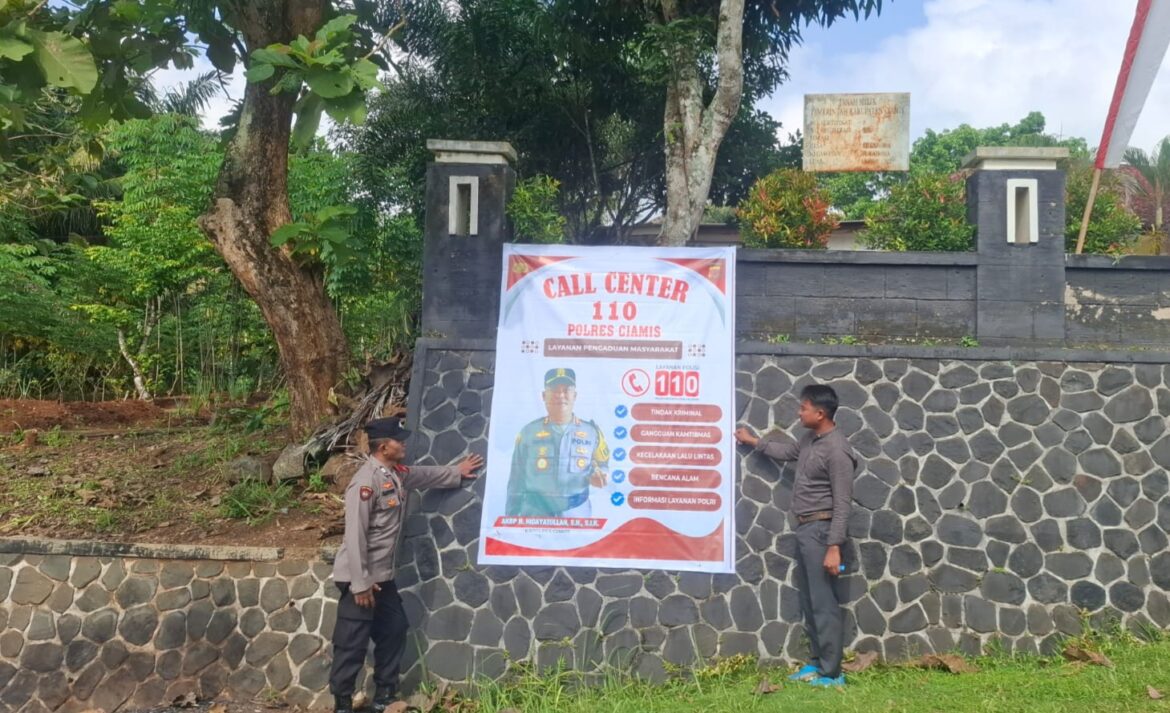 Tingkatkan Kewaspadaan Warga, Polsek Sukadana Pasang Banner 110 di Ruang Publik