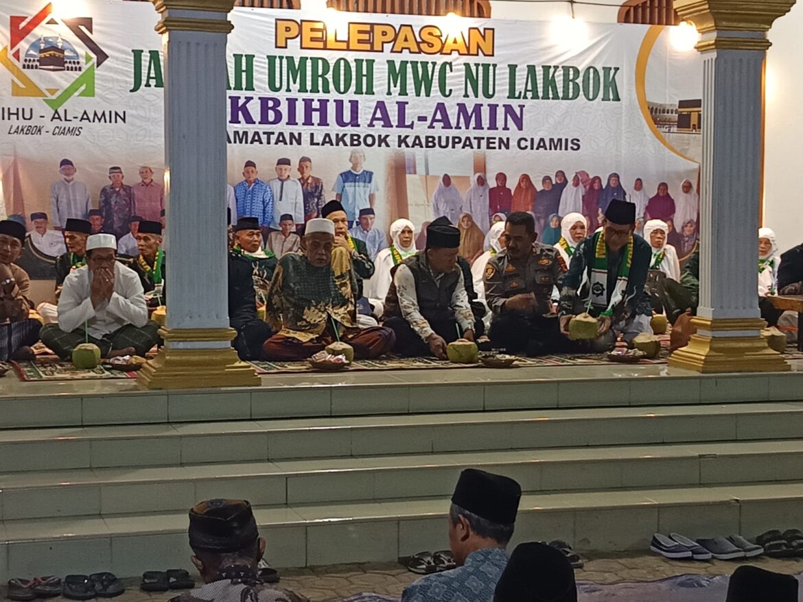 Polsek Lakbok Hadiri Pelepasan Jamaah Umroh MWC NU Lakbok KBIHU AL Amin