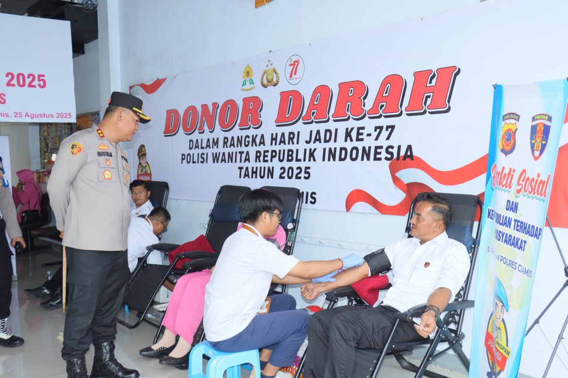 Peringati HUT Polwan Ke-77, Polres Ciamis Gelar Aksi Donor Darah