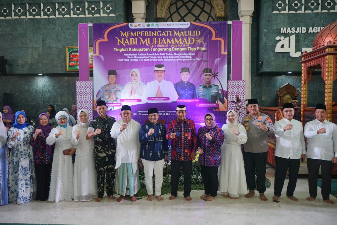 Bareng Forkopimda, Polresta Tangerang Peringati Maulid Nabi dengan Tablig dan Baksos, Dihadiri Ribuan Jemaah