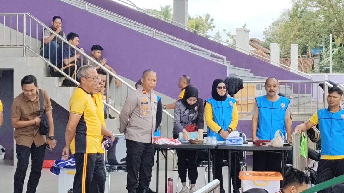 Ratusan Personel Polres Ciamis Ikuti Tes Samjas dan Bela Diri Polri