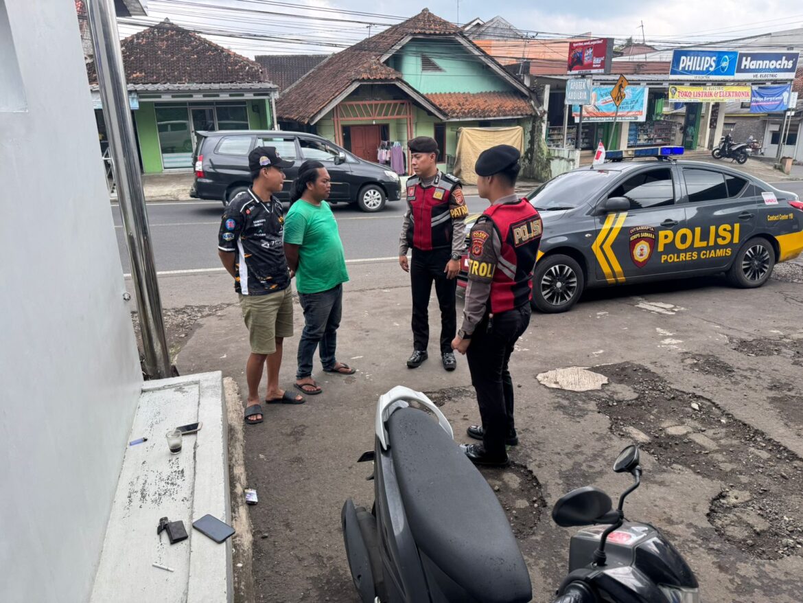 Cipkon Aksi Premanisme di Ruang Publik, Polres Ciamis Patroli ke Kawasan Pasar Imbanagara