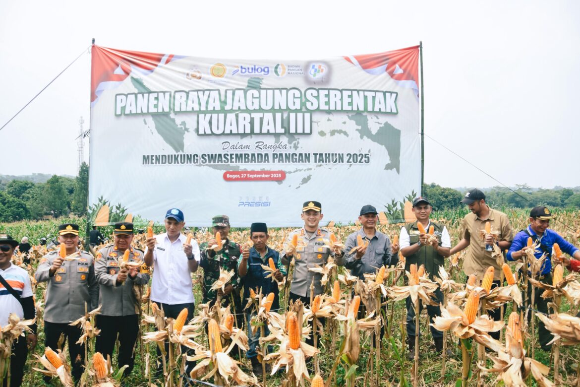 Polres Bogor Hadiri Panen Raya Jagung Serentak Kuartal III Melalui Zoom Meeting