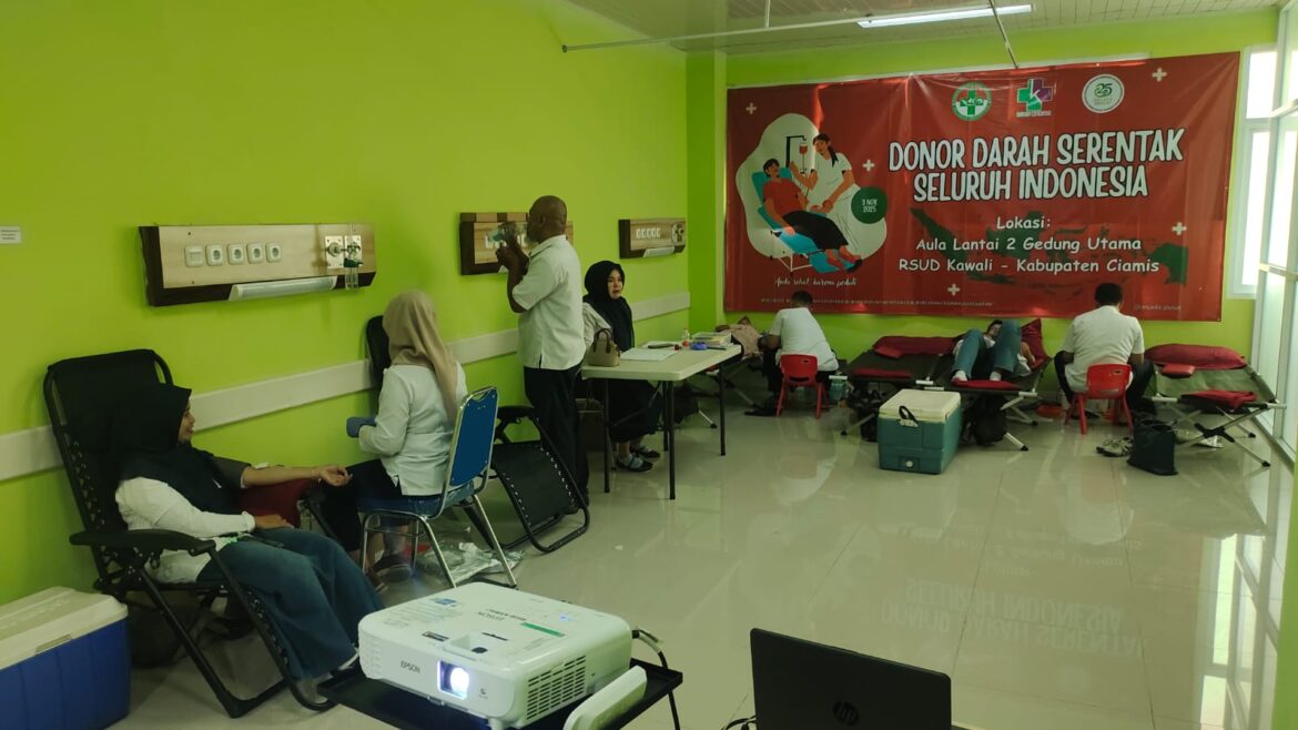 Polsek Kawali Polres Ciamis Monitoring dan Ikut Gebyar HUT ARSADA dan HKN di RSUD Kawali