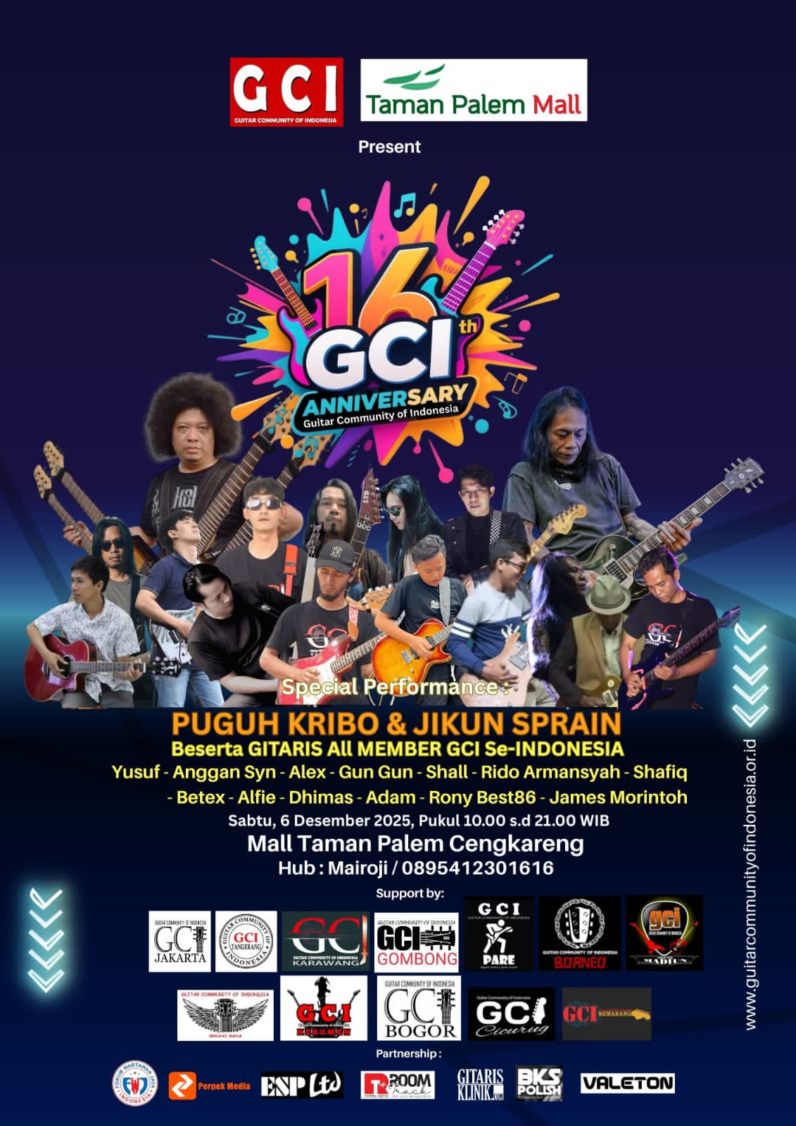 Guitar Community of Indonesia Umumkan Akan Rayakan HUT ke 16 di Taman Palem Mall