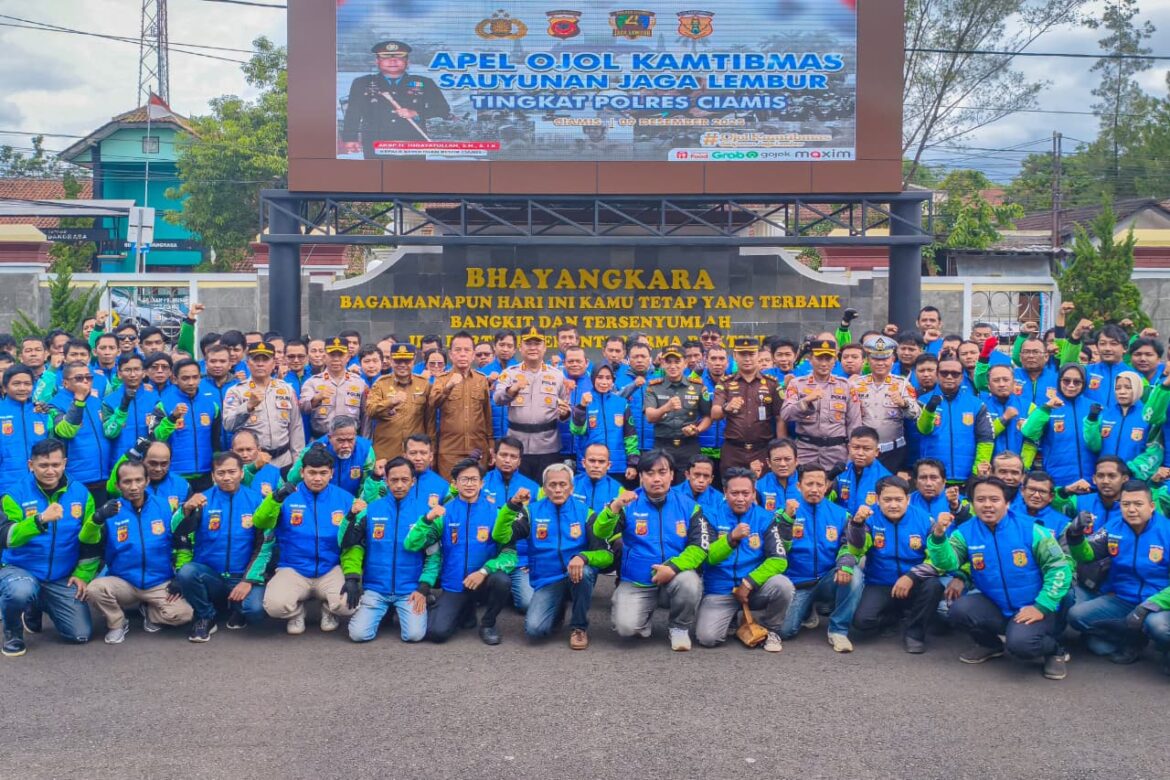 Polres Ciamis Gelar Apel Ojol Kamtibmas Sauyunan Jaga Lembur, Perkuat Sinergi Keamanan dan Keselamatan di Wilayah Kabupaten Ciamis