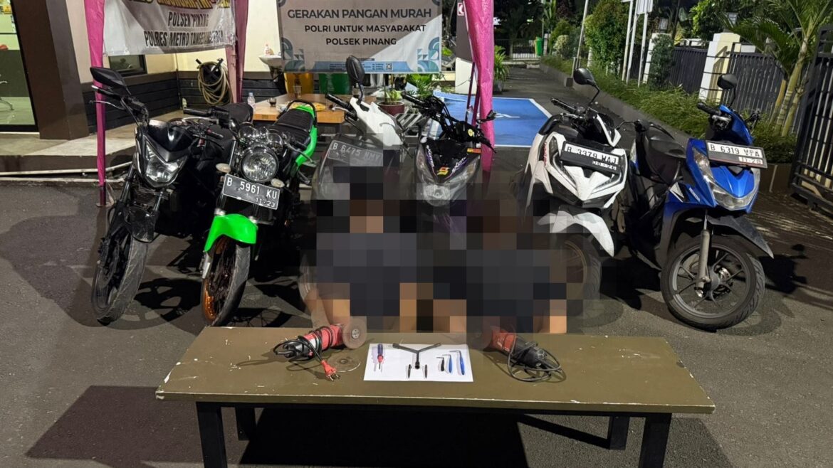 Polsek Pinang Ringkus Dua Pelaku Curanmor, Sita 5 Motor Hasil Kejahatan