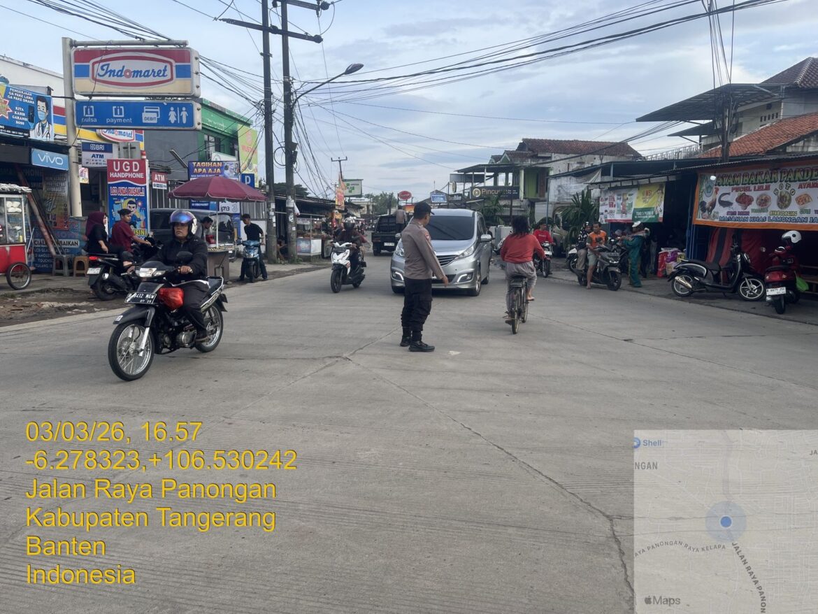 Polsek Panongan Gelar Strong Point dan Gatur Lalin, Implementasi Commander Wish Kapolda Banten