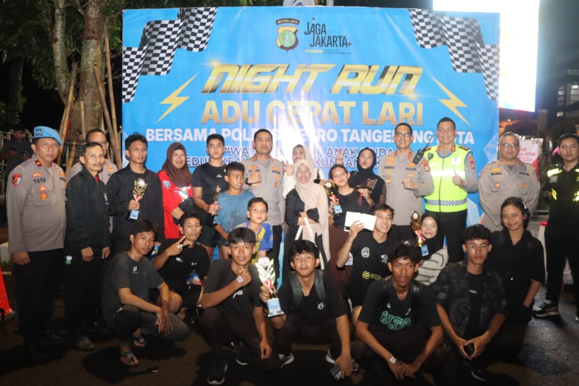 Cegah Tawuran Remaja, Kapolres Metro Tangerang Kota Gelar Night Run Bersama Warga