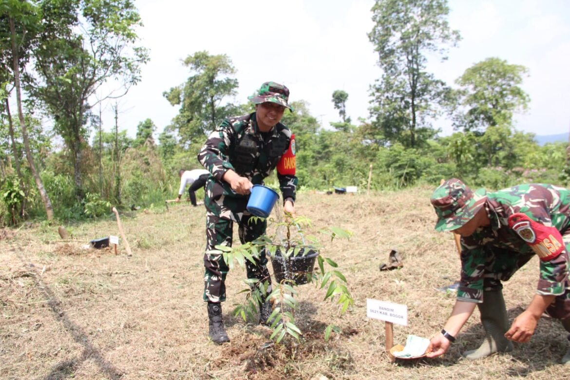 Kodim 0621 Kabupaten Bogor Sukseskan TMMD ke-128 Dengan Penanaman 1000 Pohon