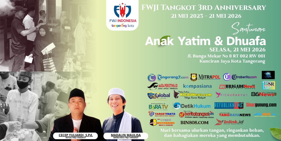 Jelang peringati HUT ke-3, FWJI Kota Tangerang akan Gelar Santunan Anak Yatim Secara Sederhana