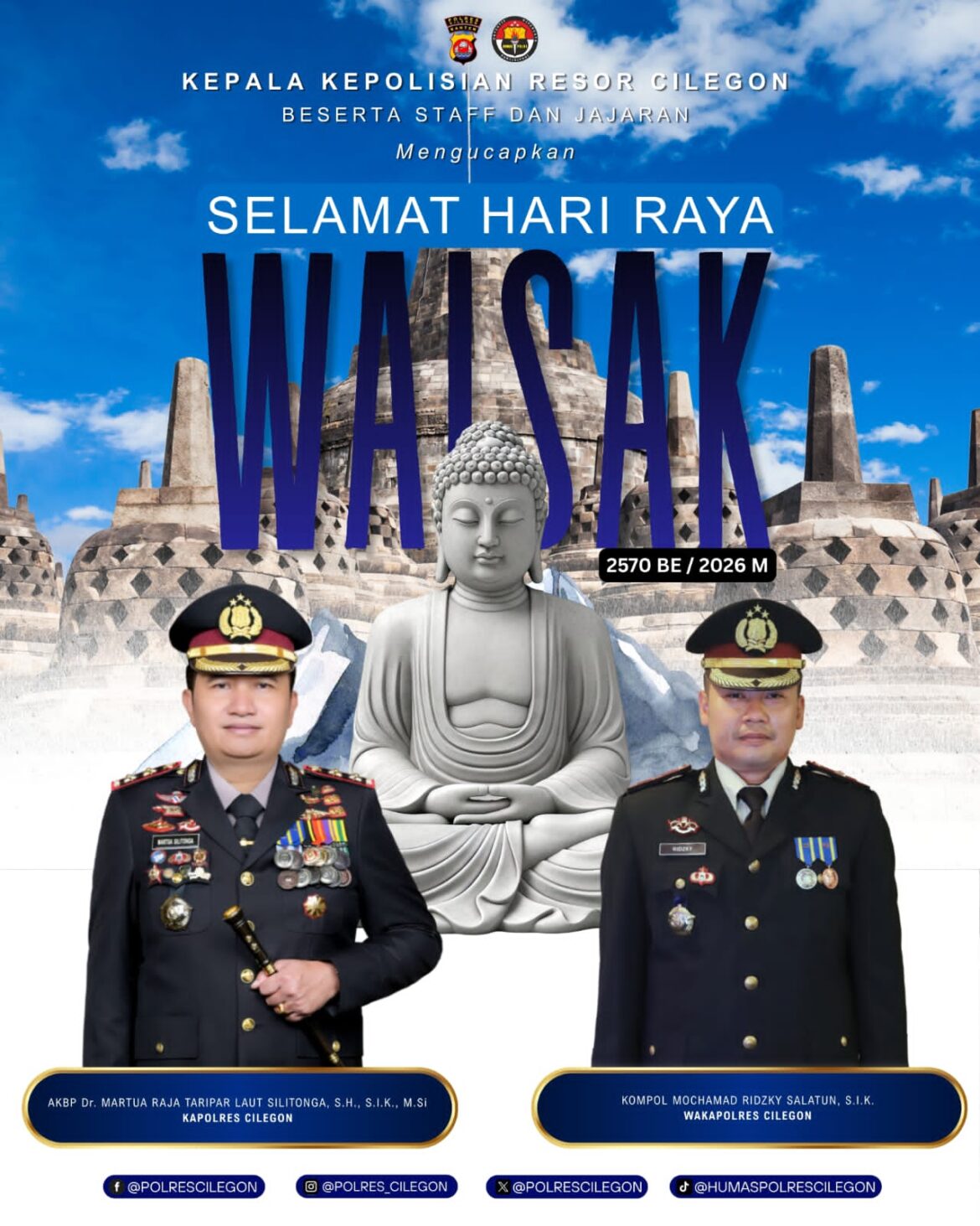Kapolres Cilegon Ucapkan Selamat Hari Raya Waisak 2570 BE/2026 M