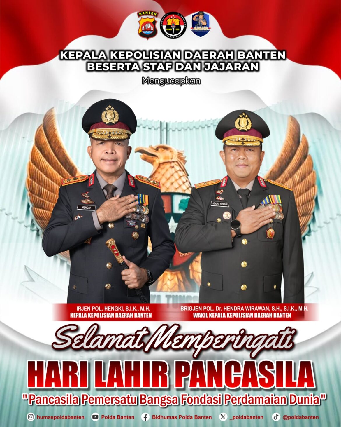 Kapolda Banten Beserta Jajaran Ucapkan Selamat Hari Lahir Pancasila 2026