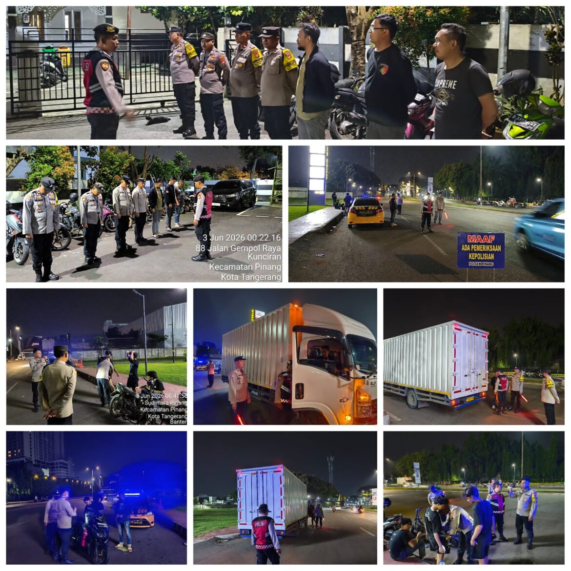 Giat Patroli Cipta Kondisi & Razia Stasioner Polsek Pinang (Jaga Jakarta, Jaga Situasi) Di Wilayah Hukum Polsek Pinang