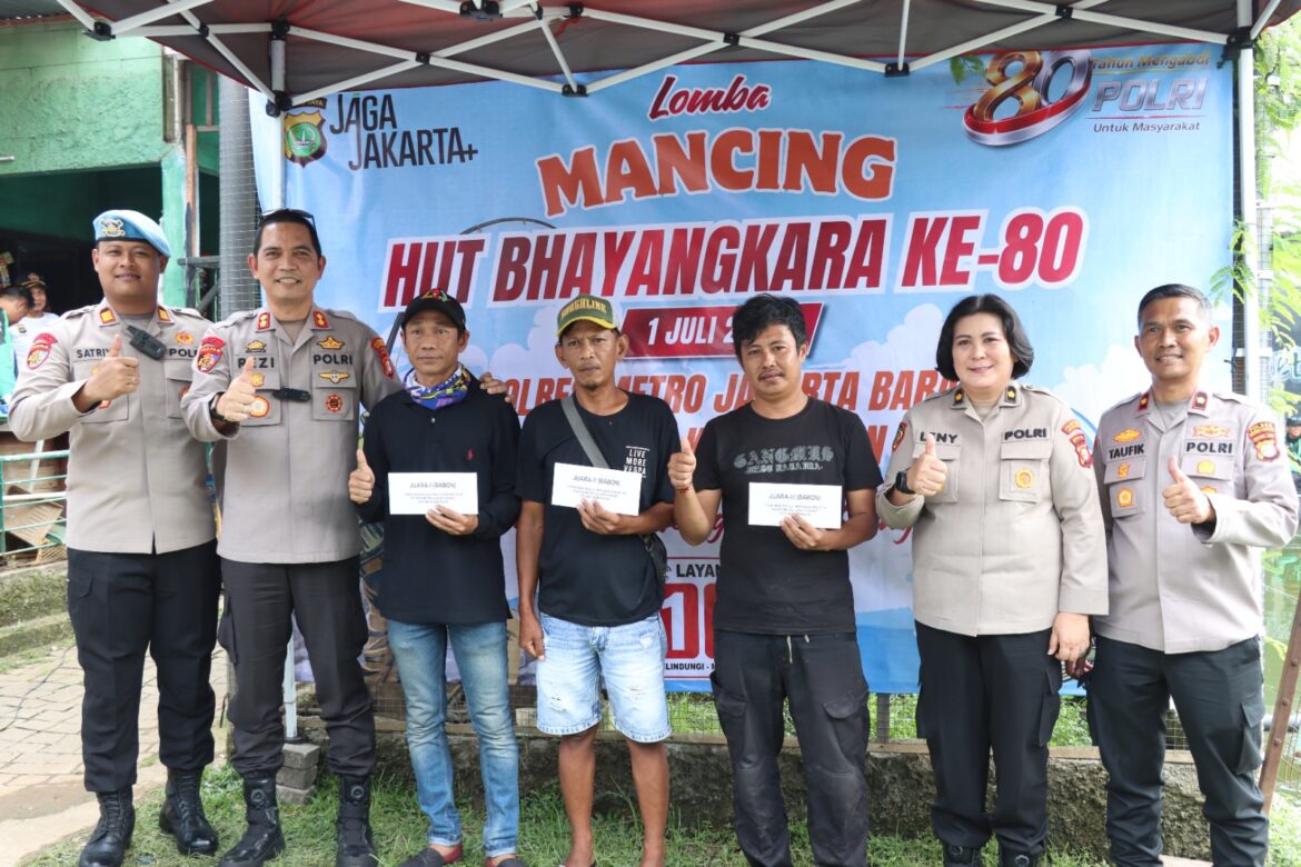 Meriahkan Hari Bhayangkara ke-80, Polsek Kembangan Gelar Lomba Mancing Bersama Masyarakat