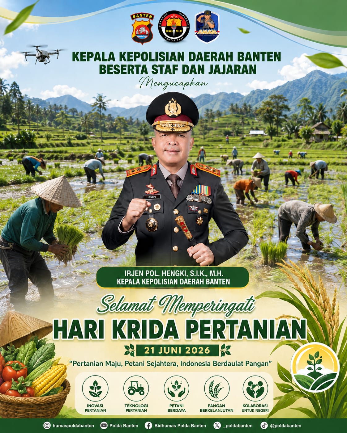Peringati Hari Krida Pertanian 2026, Kapolda Banten Ajak Perkuat Ketahanan Pangan Nasional