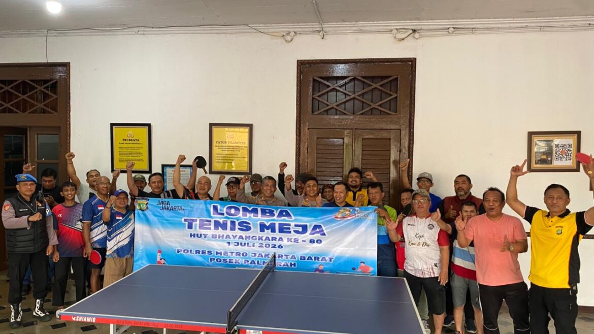 Sambut Hari Bhayangkara ke-80, Polsek Palmerah Buka Lomba Tenis Meja Penuh Sportivitas