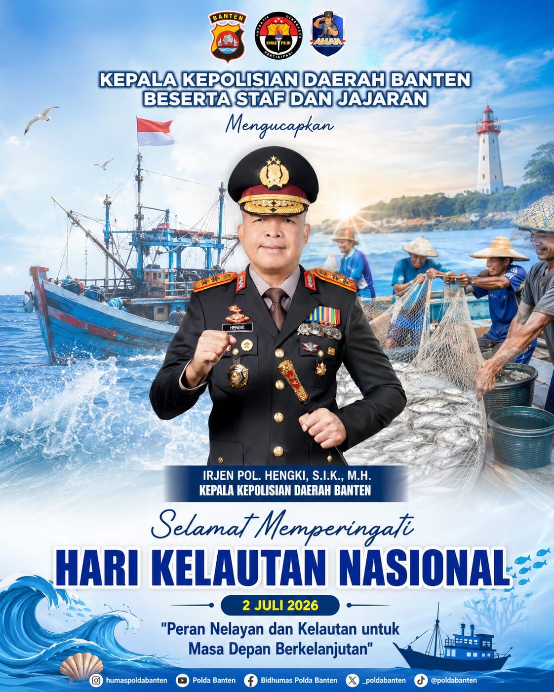 Peringati Hari Kelautan Nasional, Kapolda Banten Sampaikan Apresiasi kepada Nelayan