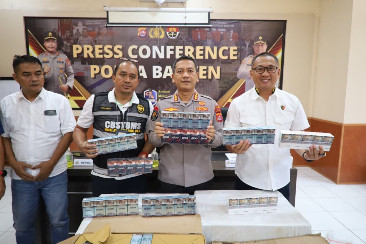 Polda Banten Ungkap Peredaran Rokok Tanpa Pita Cukai, Amankan 89 Bal Rokok Ilegal