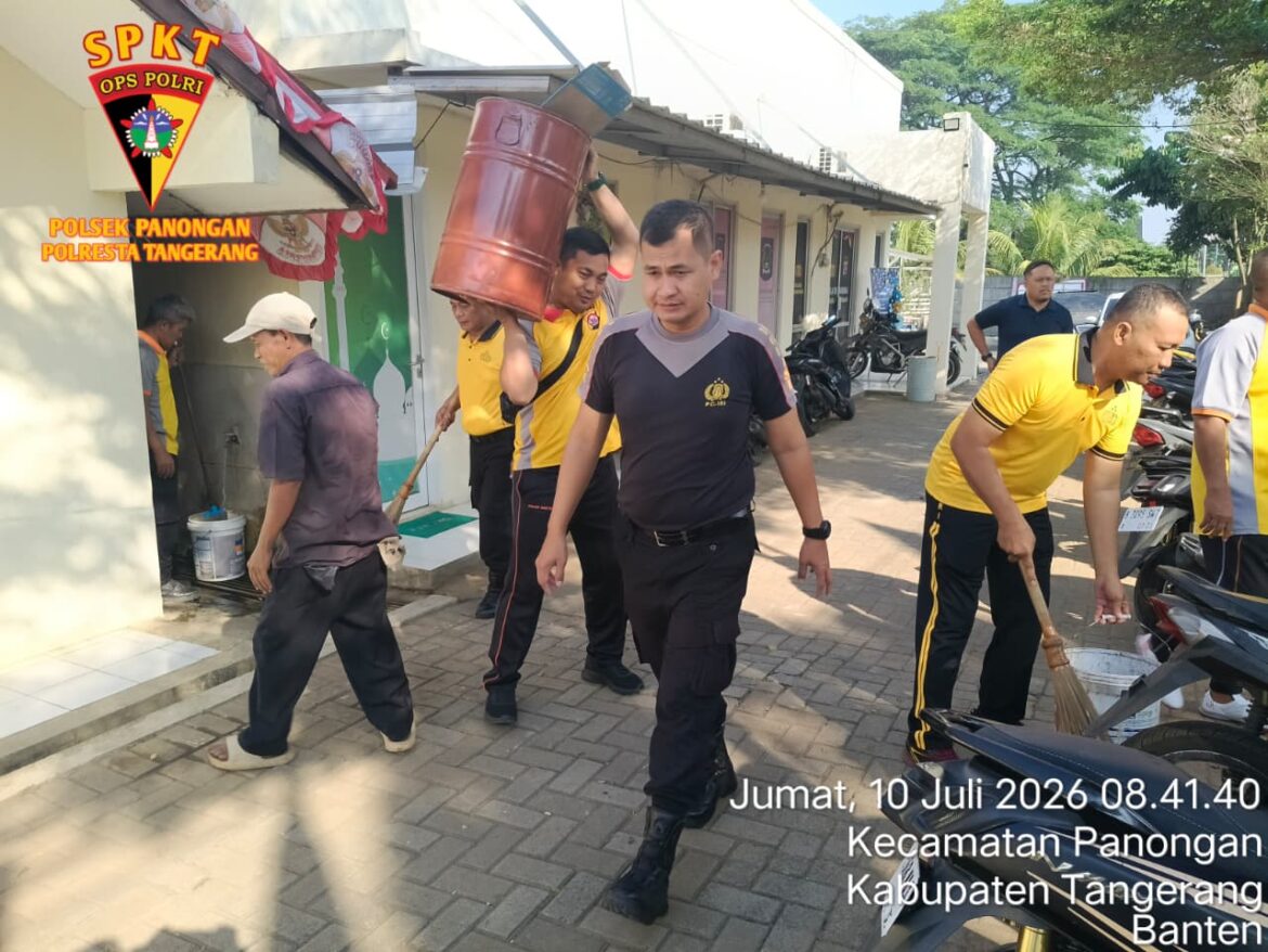 Gerakan ASRI, Personel Polsek Panongan Ciptakan Lingkungan Kerja Bersih dan Nyaman