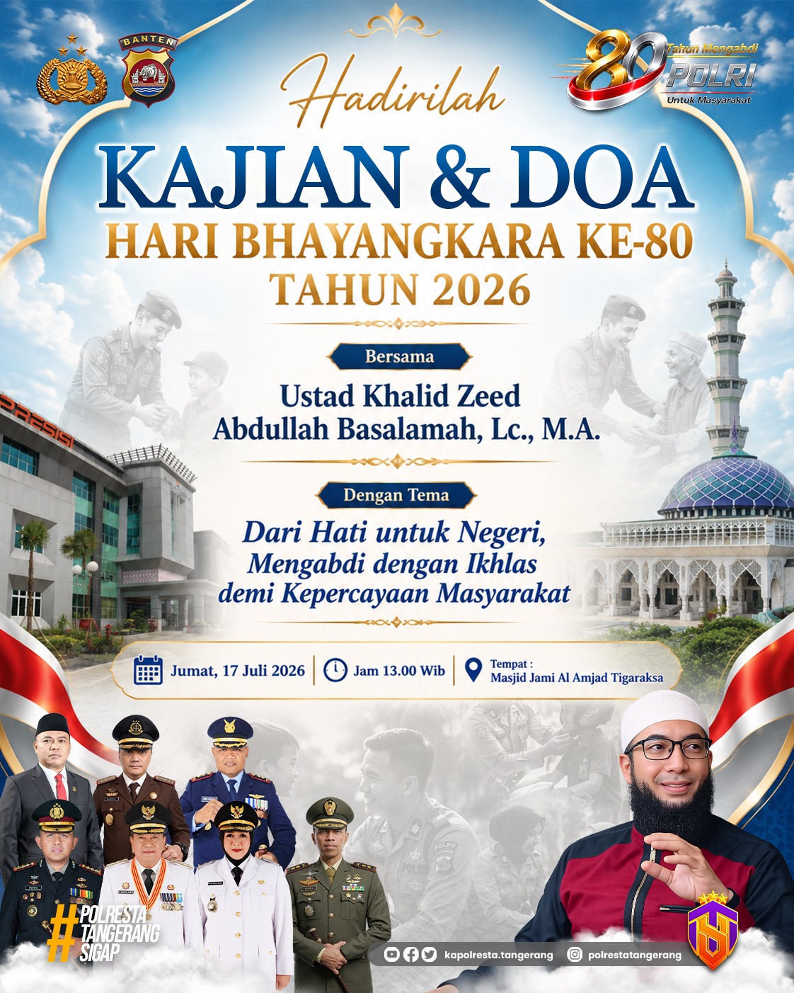 Gelar Kajian dan Doa Hari Bhayangkara ke-80, Kapolresta Ajak Masyarakat Hadir