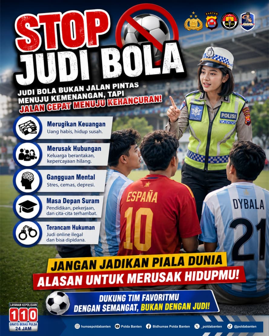Polda Banten Edukasi Masyarakat tentang Bahaya Judi Bola Online