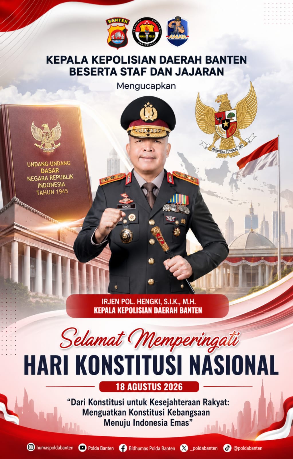 Polda Banten Peringati Hari Konstitusi Nasional, Kapolda: Teguhkan Konstitusi untuk Kesejahteraan Rakyat