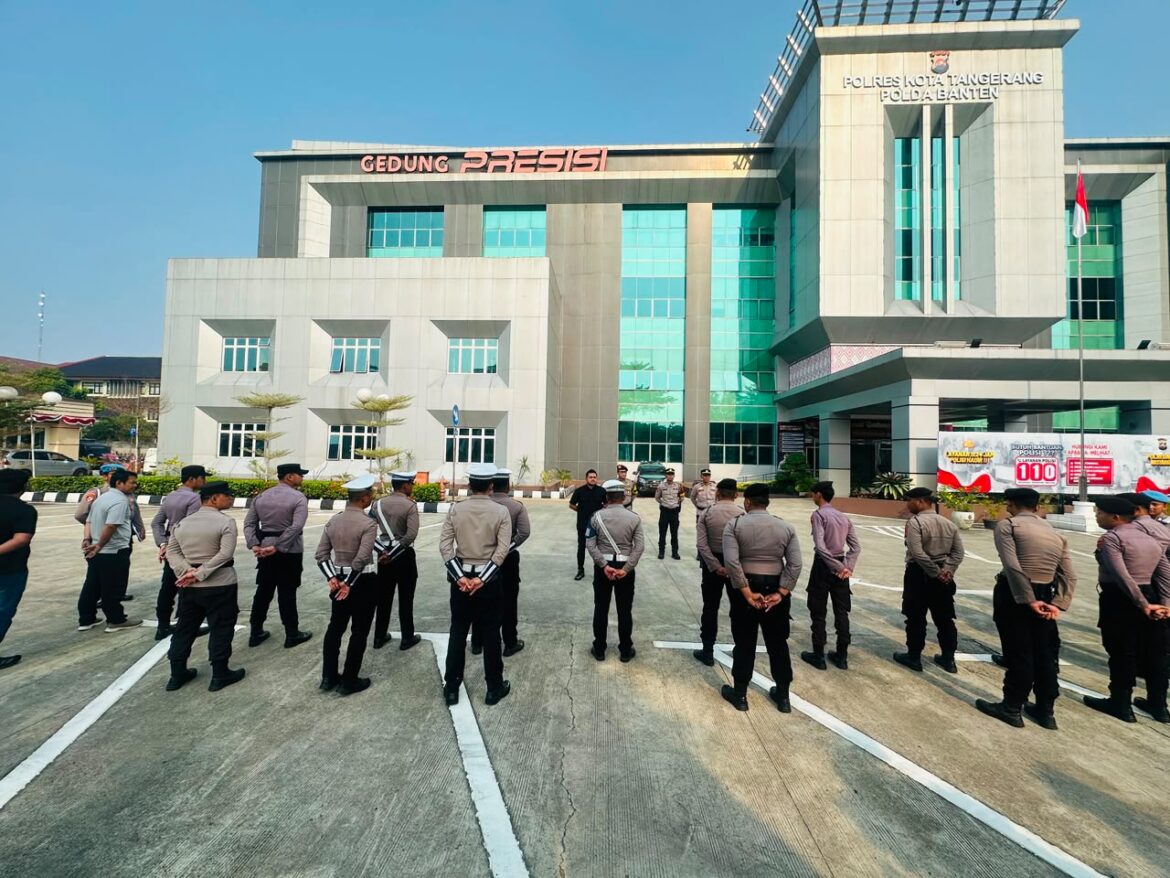 Disiplin dan Siaga Jadi Fokus Sipropam dalam Apel Pagi Polresta Tangerang