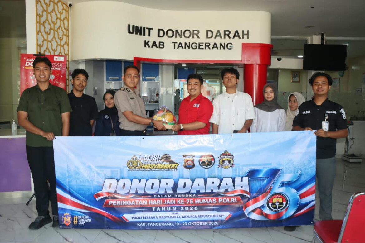 Rangkain Hari Jadi, Humas Polresta Tangerang Gelar Bakti Kesehatan Donor Darah