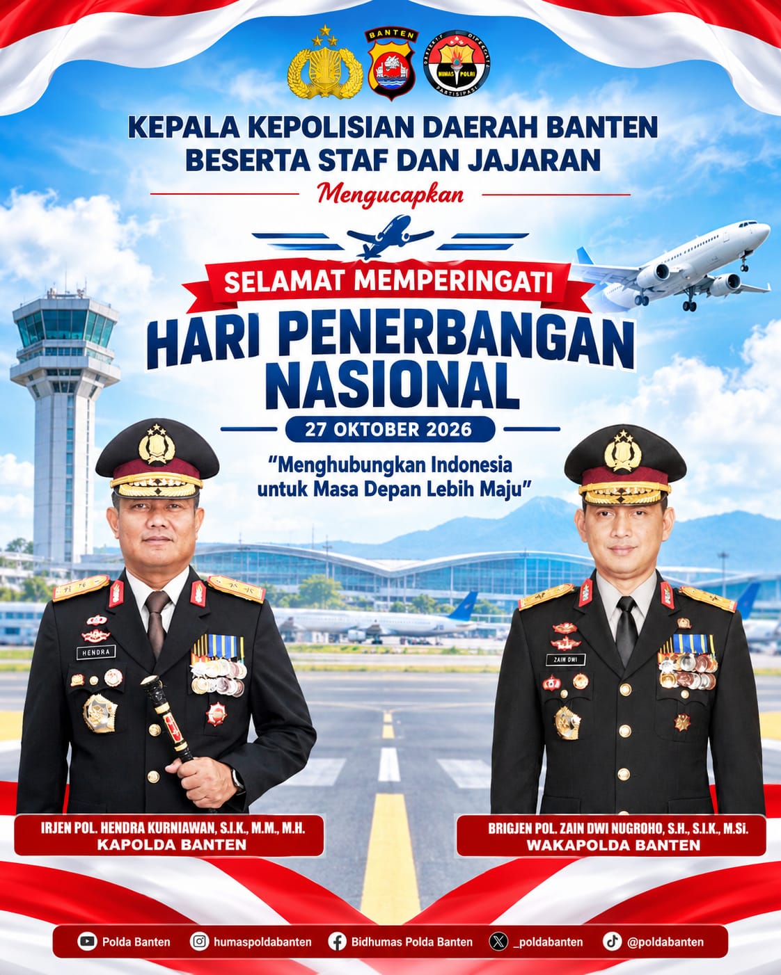 Kapolda Banten Ucapkan Selamat Hari Penerbangan Nasional 2026