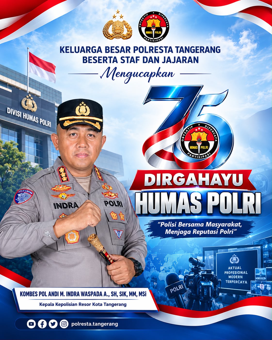75 Tahun Humas Polri, Kapolresta Tangerang: Reputasi Polisi Dijaga Bersama Masyarakat